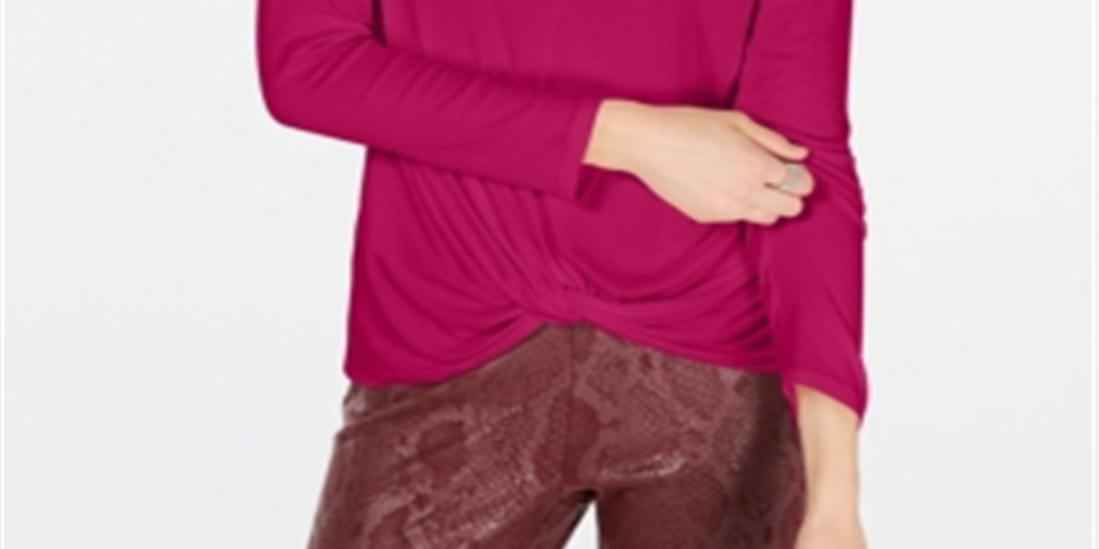 Top Twisted Feminino INC International Concepts Rosa Tamanho Grande