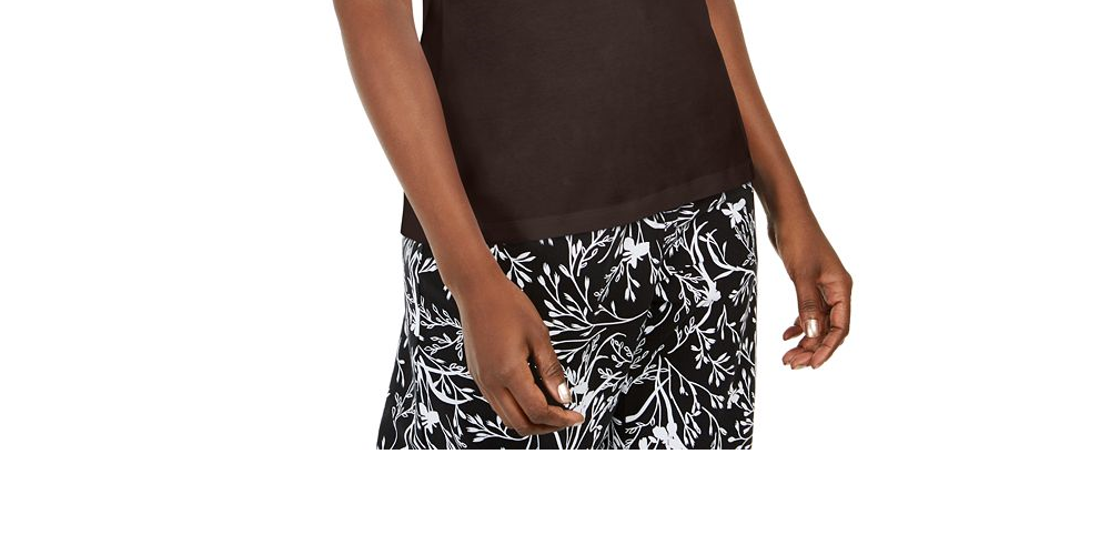 Regata feminina Karen Scott com decote em forma de fechadura, marrom, tamanho M