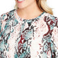 JM Collection Blusa Estampada Feminina Verde Tamanho 0X