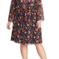 Vestido feminino Rachel Roy Trendy Plus Emma com estampa floral, preto, tamanho 1X