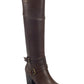 Botas de montaria femininas Indigo Road Salma de couro sintético com biqueira amendoada, marrom, tamanho 8,5 M