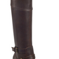 Botas de montaria femininas Indigo Road Salma de couro sintético com biqueira amendoada, marrom, tamanho 8,5 M