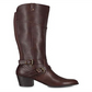 Botas de montaria femininas Indigo Road Salma de couro sintético com biqueira amendoada, marrom, tamanho 8,5 M