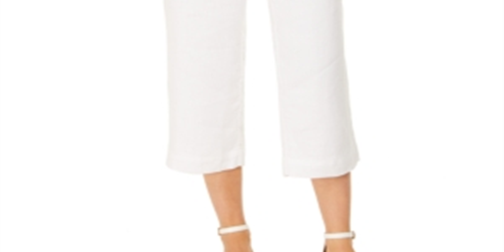 Calça feminina Charter Club de linho com cintura amarrada e tamanho XS