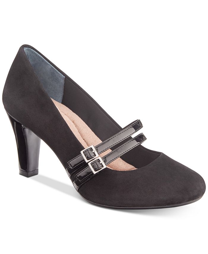 Giani Bernini Sapatos Mary Jane Fechados em Couro Vallay Feminino Preto Tamanho 7M