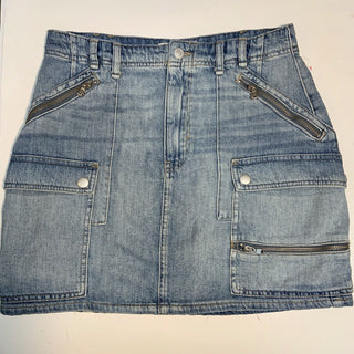 Minissaia Jeans Avenue Defaded Feminina Free People Azul Tamanho 30