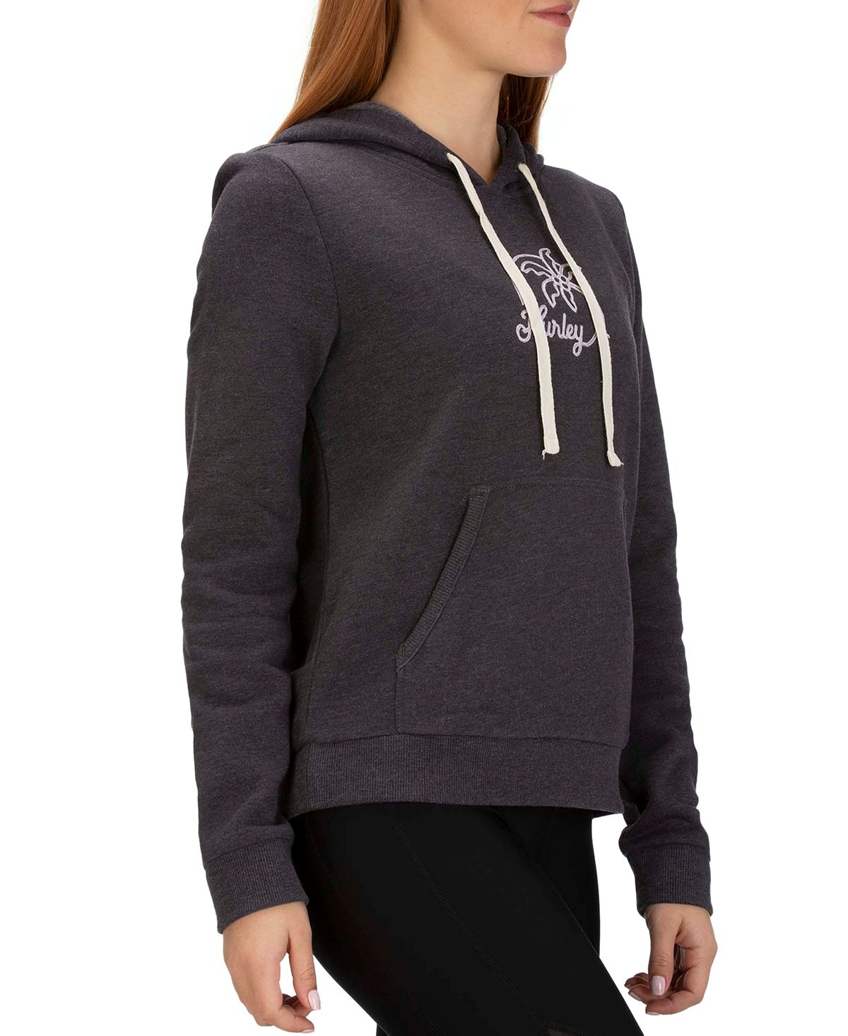 Hurley Sunrise Moletom com capuz feminino com forro de lã cinza tamanho pequeno