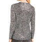 Blusa feminina Michael Kors com estampa de leopardo metálica, preta, tamanho G