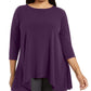 Blusa feminina Alfani lisa, roxa, tamanho pequeno, L