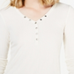 Top Henley Canelado Hi-Low Feminino Hippie Rose Júnior Branco Tamanho GG