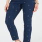 Calça jeans feminina justa Bristol bordada Charter Club, lavagem azul báltica, tamanho 16