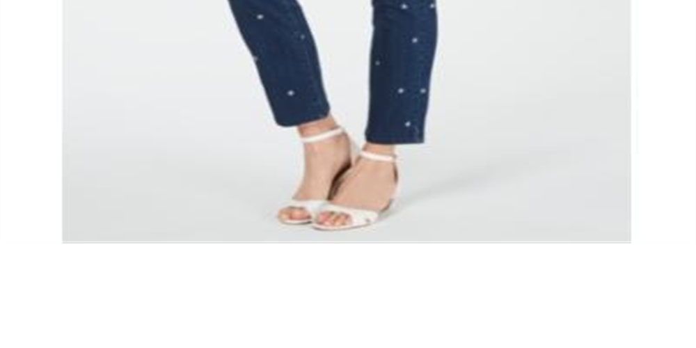 Calça jeans feminina justa Bristol bordada Charter Club, lavagem azul báltica, tamanho 16