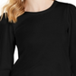 Charter Club Supima Puff Sleeve Top Feminino Preto Tamanho X-G