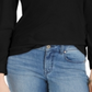 Charter Club Supima Puff Sleeve Top Feminino Preto Tamanho X-G