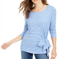 Blusa feminina Inc International Concepts com amarração lateral, azul-tinta, tamanho P