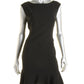 Vestido de crepe feminino Lauren Ralph Lauren com cintura baixa e comprimento para o trabalho, preto, tamanho 2