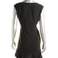 Vestido de crepe feminino Lauren Ralph Lauren com cintura baixa e comprimento para o trabalho, preto, tamanho 2