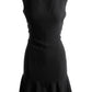 Vestido de crepe feminino Lauren Ralph Lauren com cintura baixa e comprimento para o trabalho, preto, tamanho 2