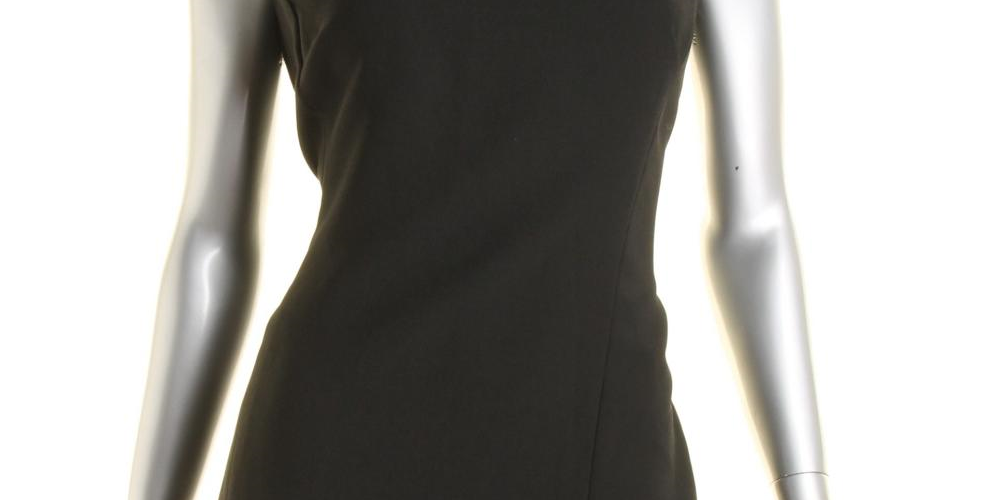Vestido de crepe feminino Lauren Ralph Lauren com cintura baixa e comprimento para o trabalho, preto, tamanho 2