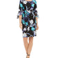 Vestido feminino com estampa floral e babados, azul, tamanho 8, pequeno