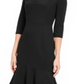 Vestido MIDI Calvin Klein Feminino com Babados e Bainha Preta Tamanho 4