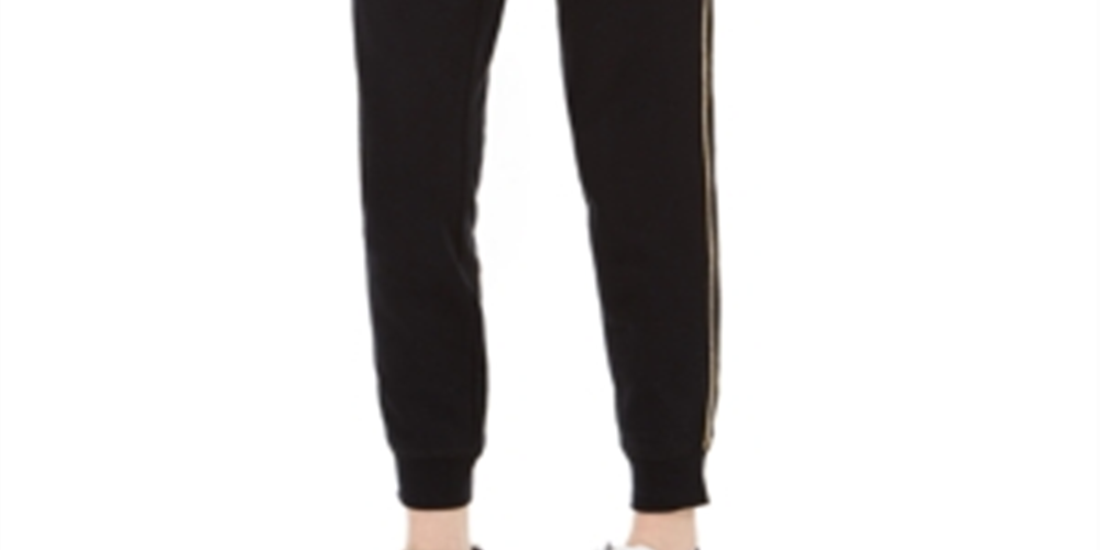 Calça de moletom esportiva feminina Tommy Hilfiger, preta, tamanho médio