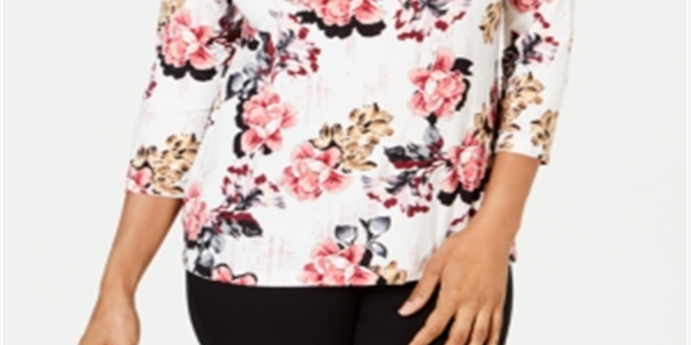 Blusa feminina estampada em jacquard da coleção JM - branca, tamanho pequeno M