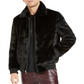 Jaqueta bomber masculina de pele sintética Onyx da INC, preta, pente, tamanho XXL