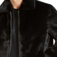 Jaqueta bomber masculina de pele sintética Onyx da INC, preta, pente, tamanho XXL