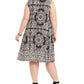 Vestido feminino plus size estampado sem mangas estilo &amp; co, preto, tamanho 3X