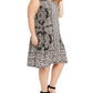 Vestido feminino plus size estampado sem mangas estilo &amp; co, preto, tamanho 3X