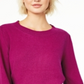Suéter feminino Charter Club Pure Cashmere com mangas bufantes, vinho, tamanho grande
