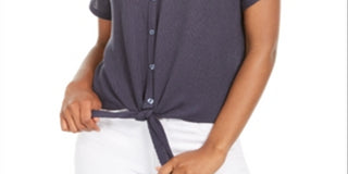 Blusa térmica infantil com amarração frontal Pink Rose, tamanho pequeno, azul