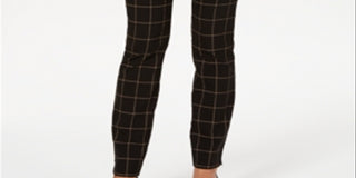 Charter Club Women's Windowpane Plaid Pants Black Size 10P