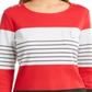Blusa listrada com blocos de cores Karen Scott feminina, vermelha, tamanho pequeno GG