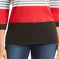Blusa listrada com blocos de cores Karen Scott feminina, vermelha, tamanho pequeno GG