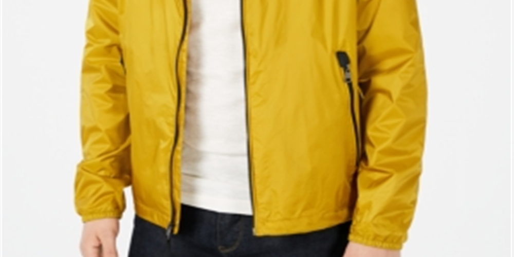 Jaqueta leve ripstop masculina Calvin Klein, amarela, tamanho grande