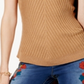 Suéter feminino com gola falsa INC International Concepts marrom tamanho pequeno