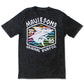 Camiseta masculina Maui and Sons Surf Thrasher com estampa gráfica e logotipo, preta, tamanho pequeno