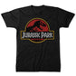 Camiseta masculina estampada Jurassic Park em algodão, tamanho grande, preta