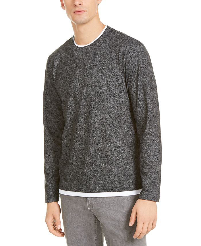 Camiseta masculina Alfani com estampa em camadas - Cinza, tamanho XXX-G