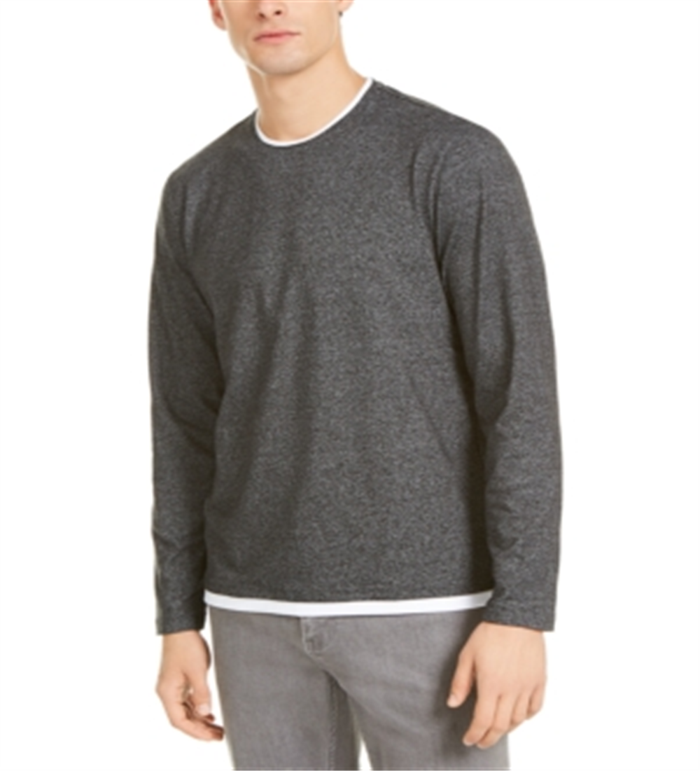 Camiseta masculina Alfani com estampa em camadas - Cinza, tamanho XXX-G