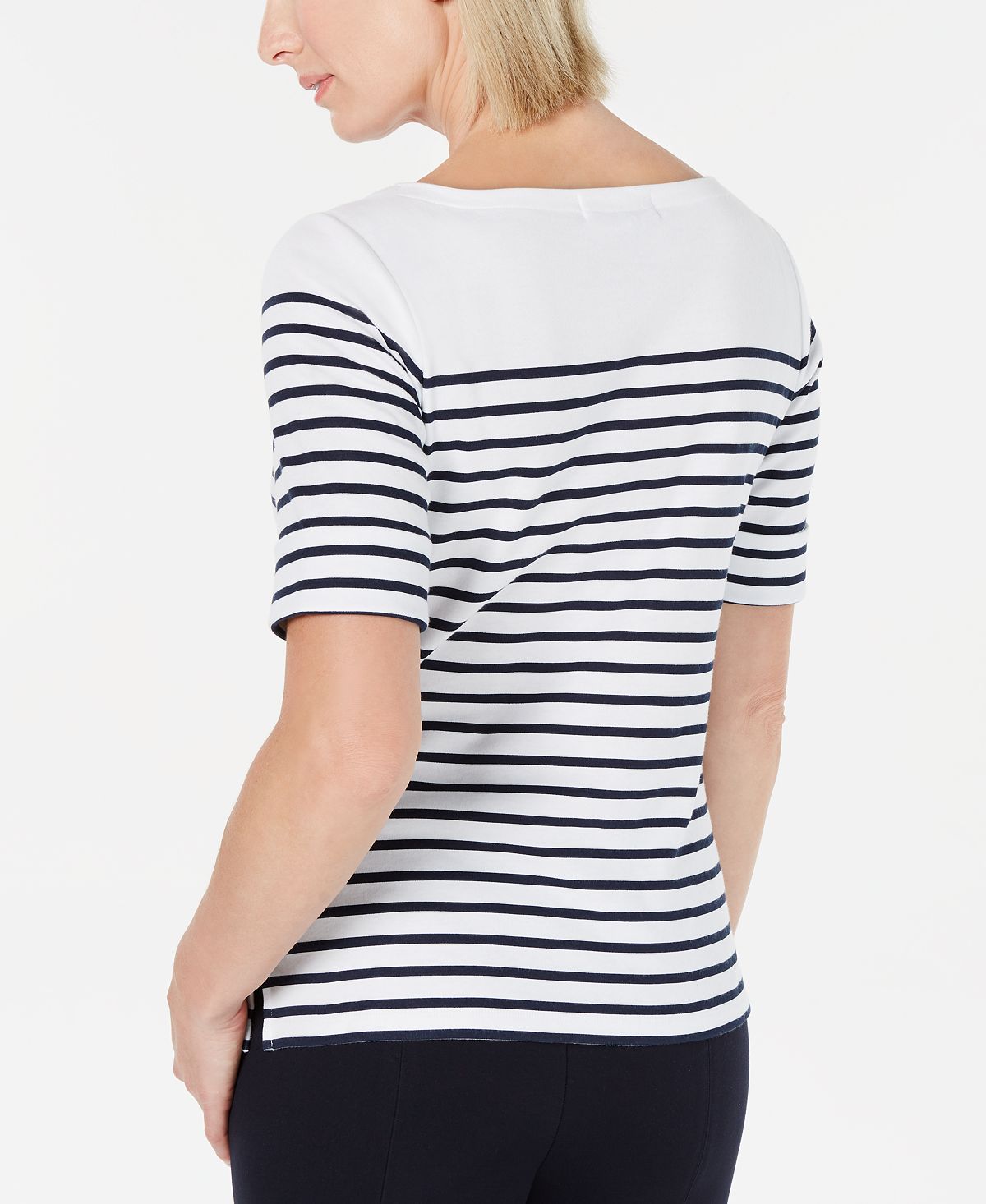 Karen Scott Blusa Feminina Estampa Mista Manga Cotovelo Branca Tamanho Pequeno P/M