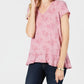 Blusa feminina estilo &amp; co com babados e estampa burnout - azul, tamanho GG