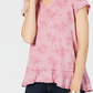 Blusa feminina estilo &amp; co com babados e estampa burnout - azul, tamanho GG