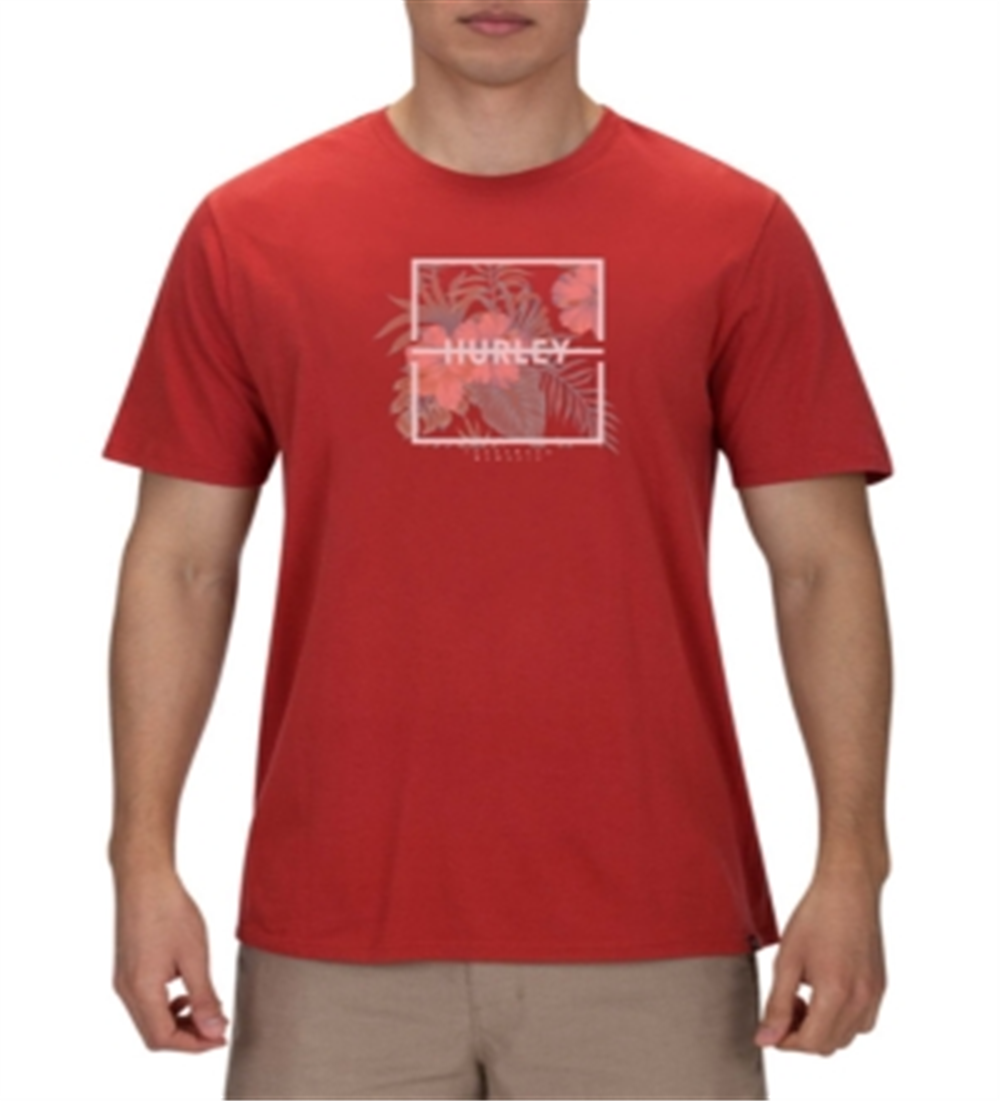 Camiseta Hurley Masculina Floral Break Premium Logo Vermelha Tamanho XXLG P/P