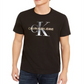 Camiseta Calvin Klein Masculina Jeans com Logotipo Metálico em Algodão - Preta Tamanho XX-G