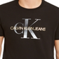 Camiseta Calvin Klein Masculina Jeans com Logotipo Metálico em Algodão - Preta Tamanho XX-G