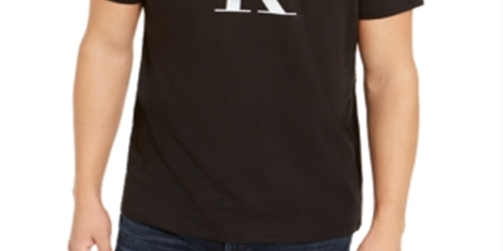Camiseta Calvin Klein Masculina Jeans com Logotipo Metálico em Algodão - Preta Tamanho XX-G