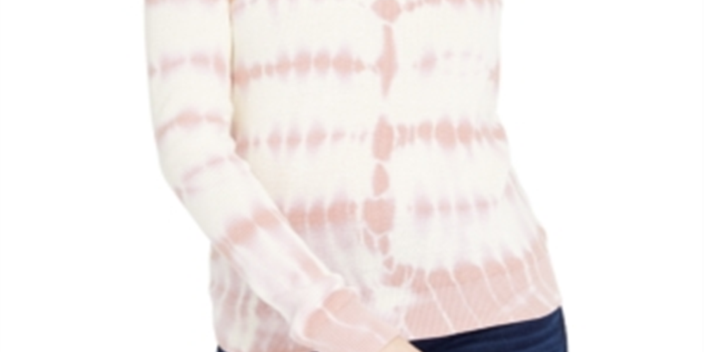 Suéter feminino de manga comprida com tie-dye INC International Concepts, rosa, tamanho pequeno